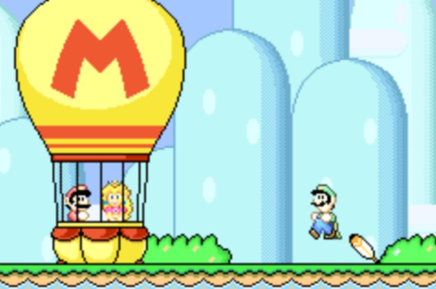 Princes on a balloon with Mario